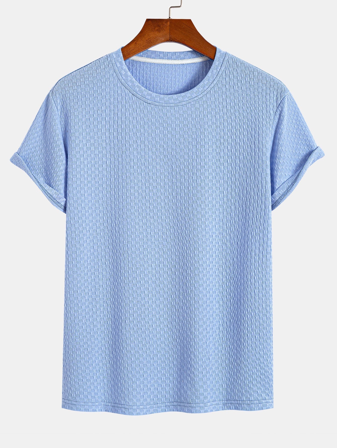 Damián® | Checkerboard Textured Knitted T-shirt