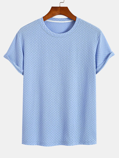 Damián® | Checkerboard Textured Knitted T-shirt