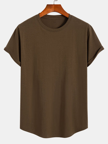 Aquiles® | 3 Pieces Basic Cotton Arc Hem T-Shirts