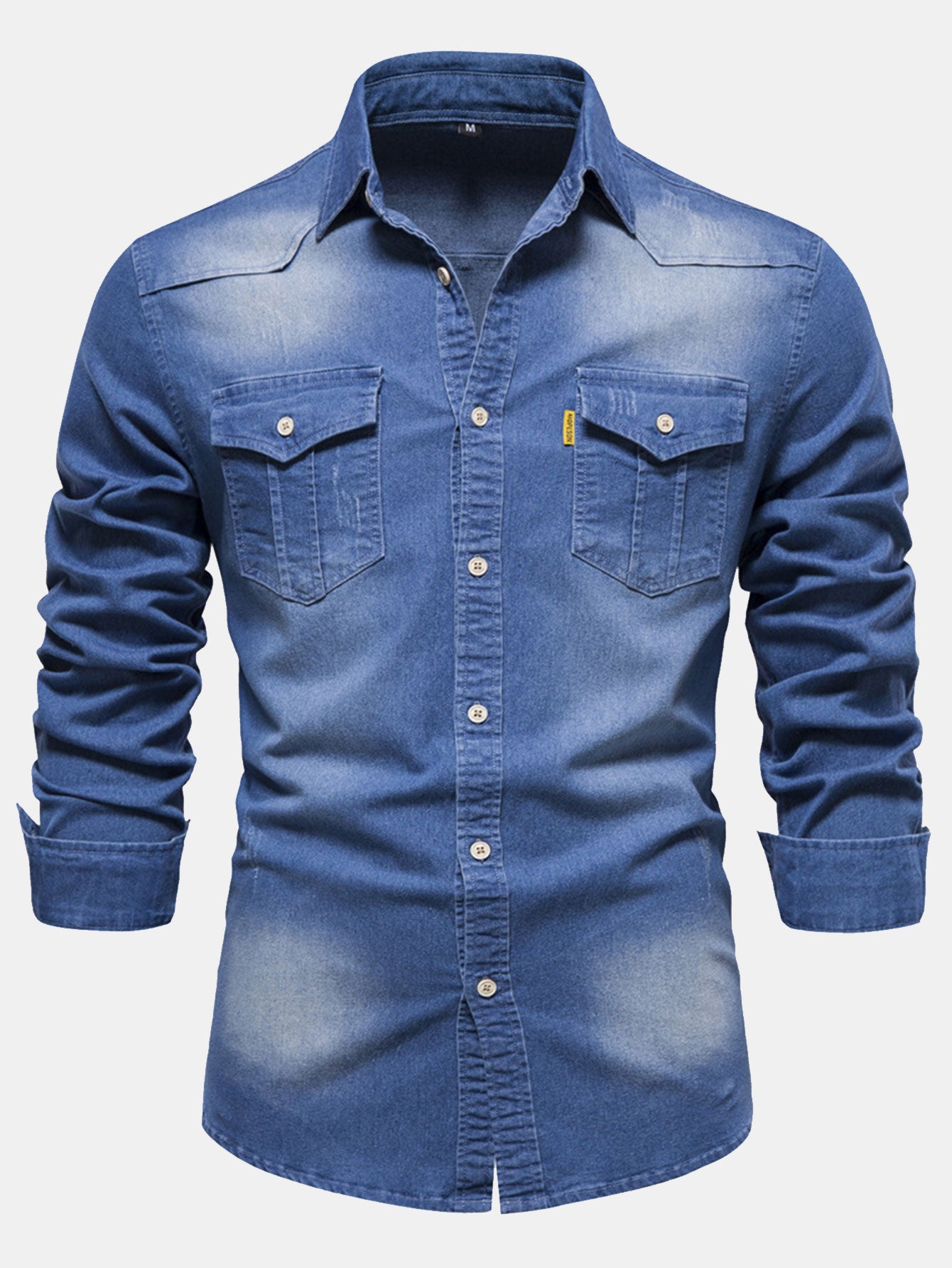 Finbar® | Washed Denim Western Shirt With Pockets