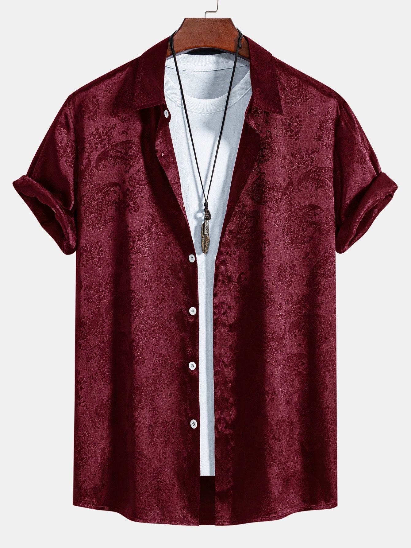 Arien® | Paisley Print Satin Shirt
