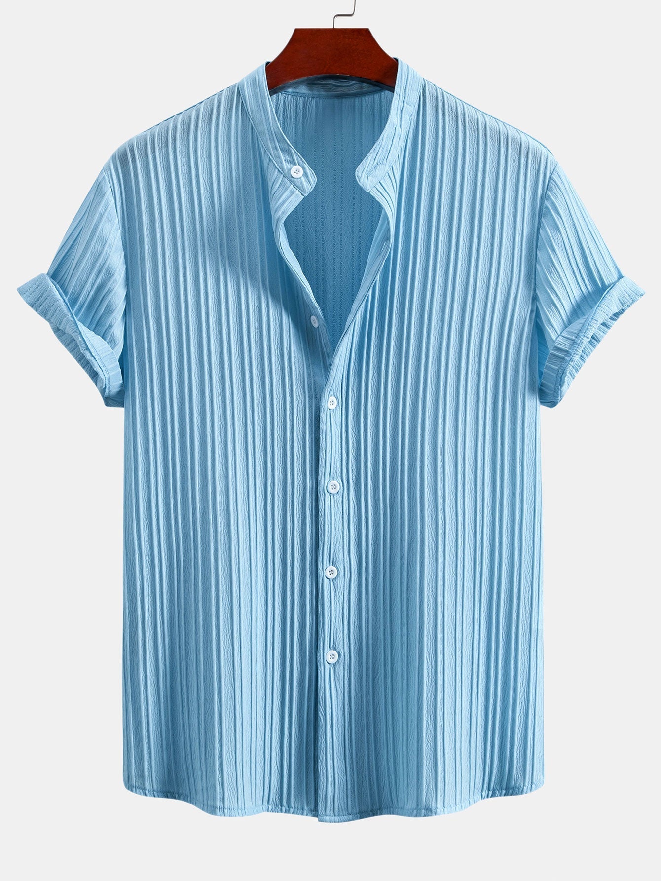 Yann® | Textured Stand Collar Shirt
