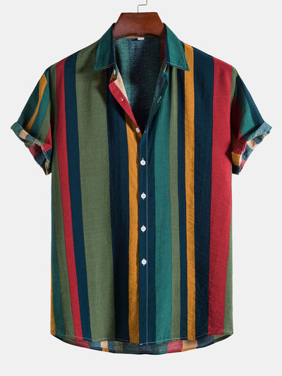 Silvio® | Colored Striped Button Up Shirt