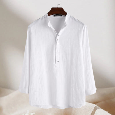 Jovian® | Long-Sleeved Cotton And Linen Shirt For Men