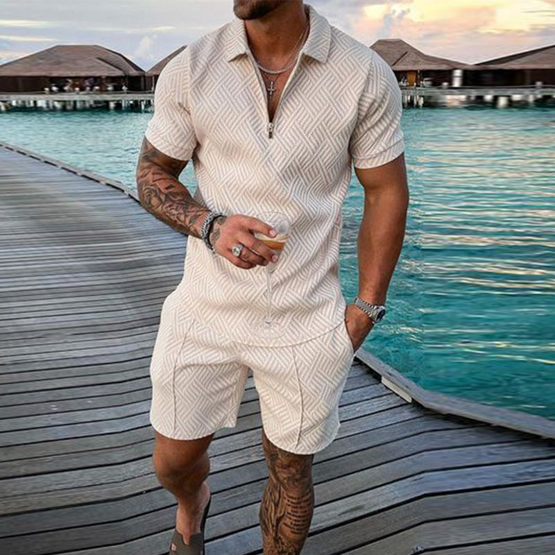 Jovani® | Casual Printed Polo Suit For Men