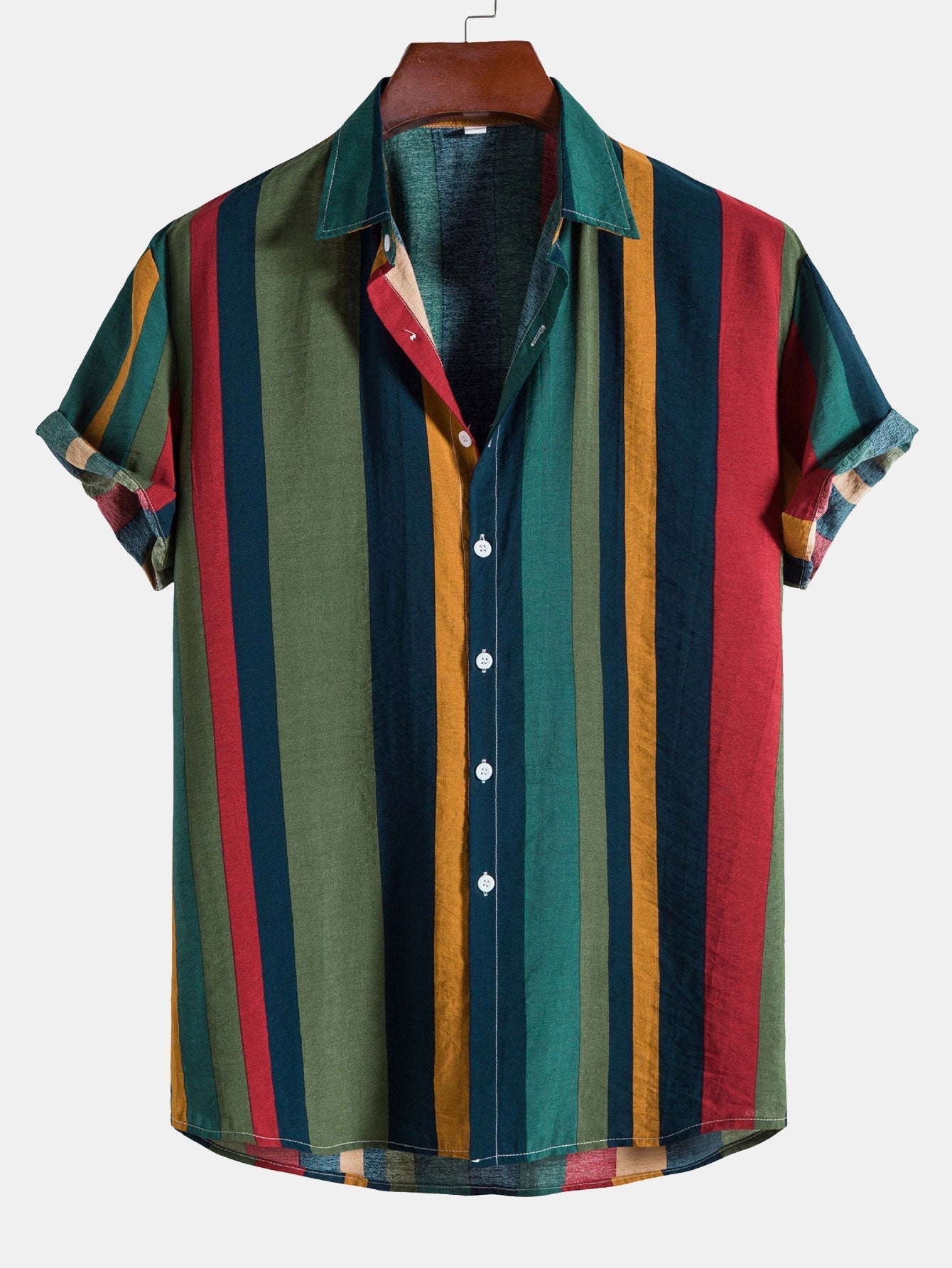 Amedeo® | Colored Striped Button Up Shirt