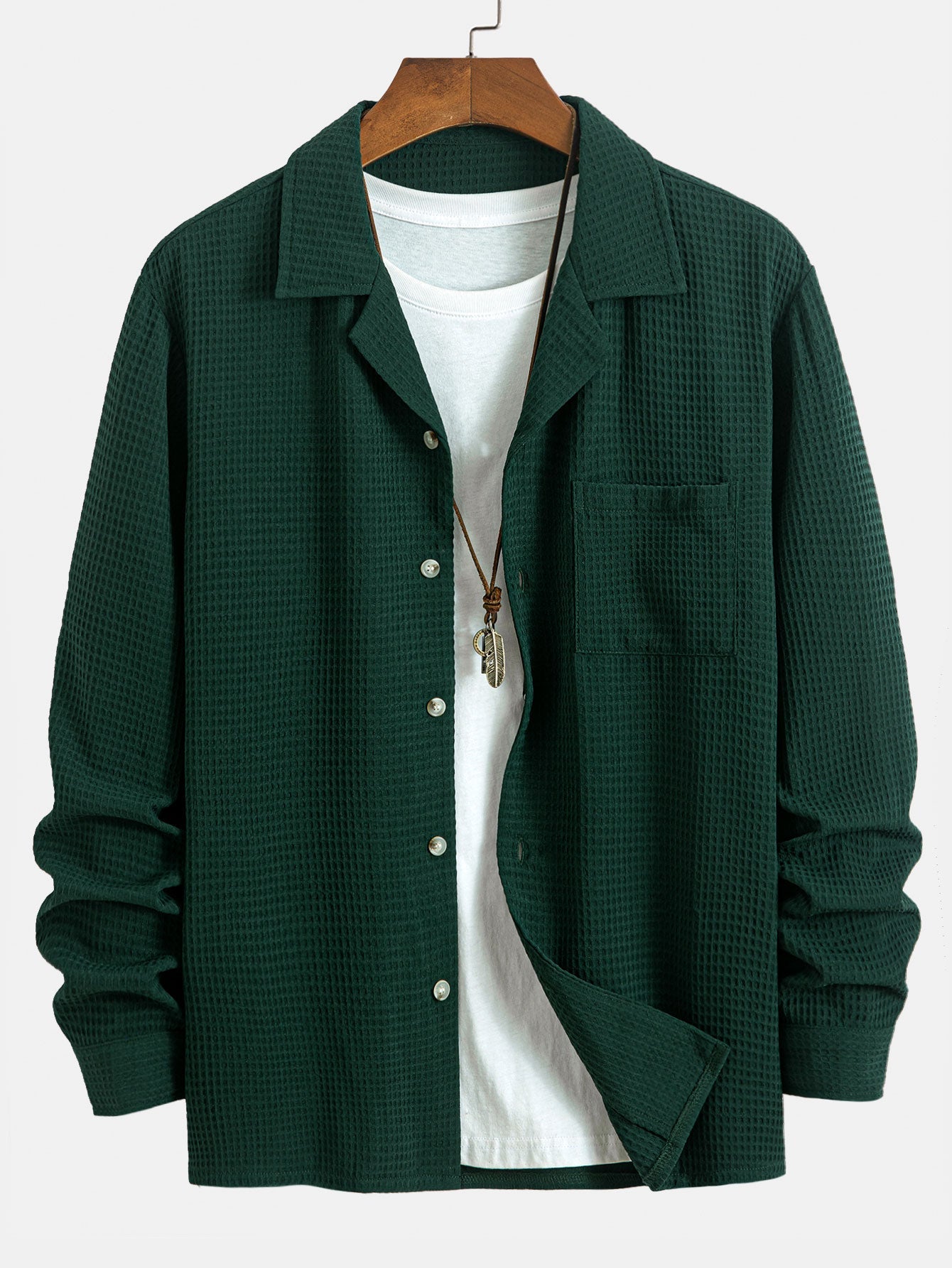 Alcidas® | Long Sleeve Waffle Cuban Collar Shirt