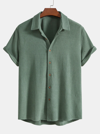 Adalhard® | Waffle Button Up Shirt & Shorts