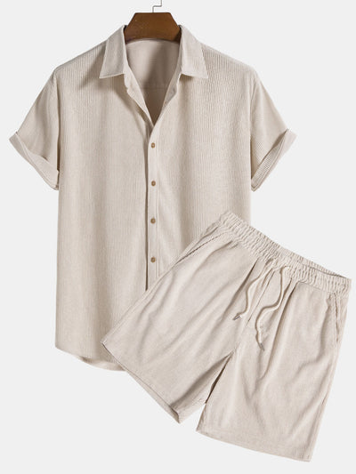 Connor® | Short-Sleeved Corduroy Button Up Shirt & Shorts