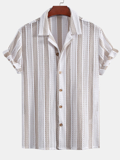 José® | Striped Mesh Cuban Shirt & Straight Leg Linen Pants