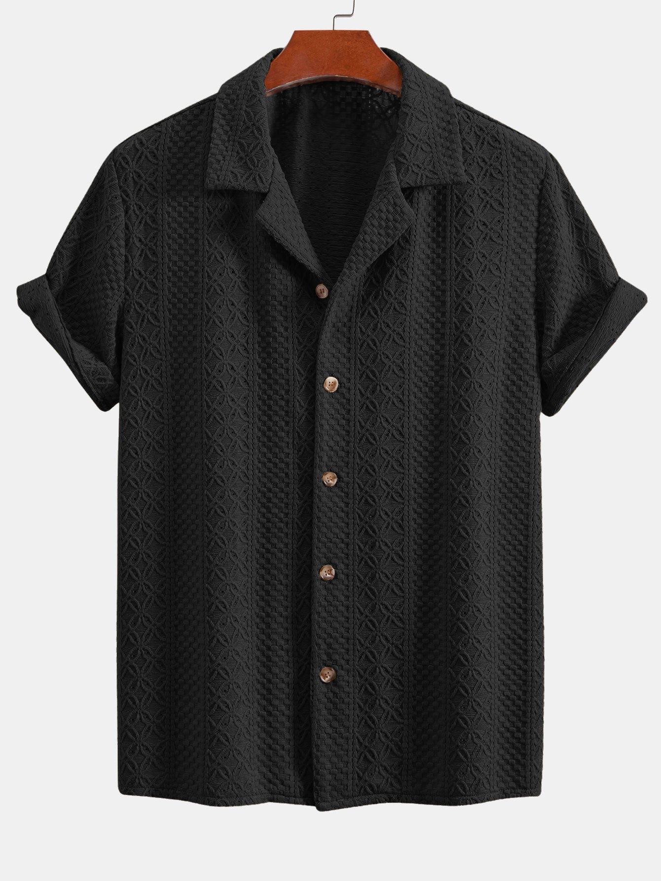 Joaquín® | Floral Checkerboard Jacquard Cuban Shirt & Straight Leg Linen Pants