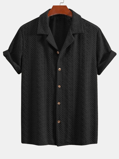 Joaquín® | Floral Checkerboard Jacquard Cuban Shirt & Straight Leg Linen Pants