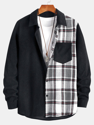 Altamirano® | Corduroy Plaid Panel Shirt