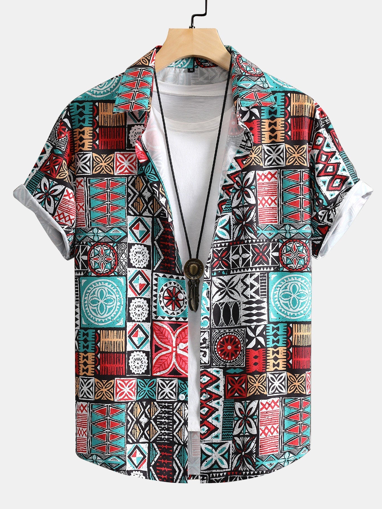 Jorge® | Tile Patchwork Print Button Up Shirt