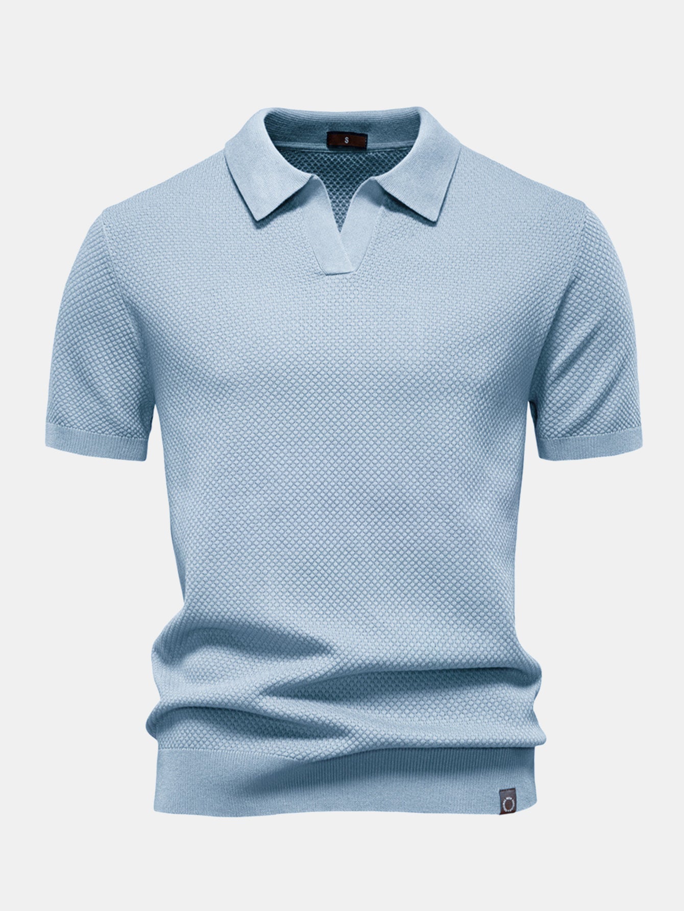 Elton® | Pineapple Texture Knit V Neck Polo