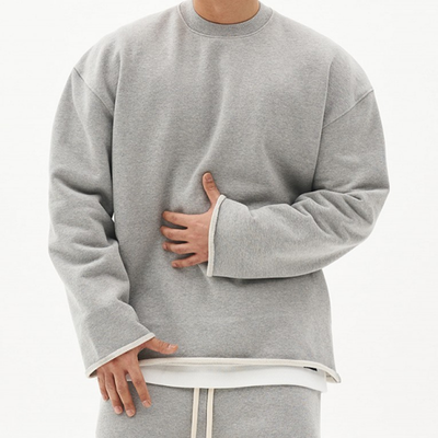 Men's Fashion Solid Color Loose Fit Sweatshirt