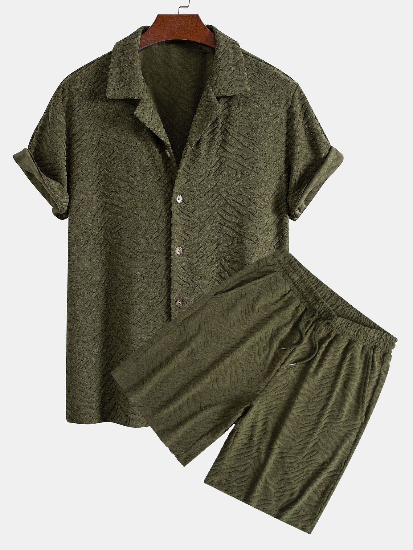 Alfy® | Animal Texture Towel Cuban Shirt & Shorts