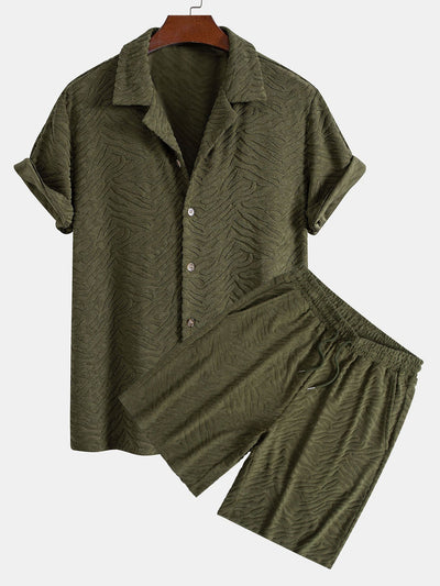 Alfy® | Animal Texture Towel Cuban Shirt & Shorts