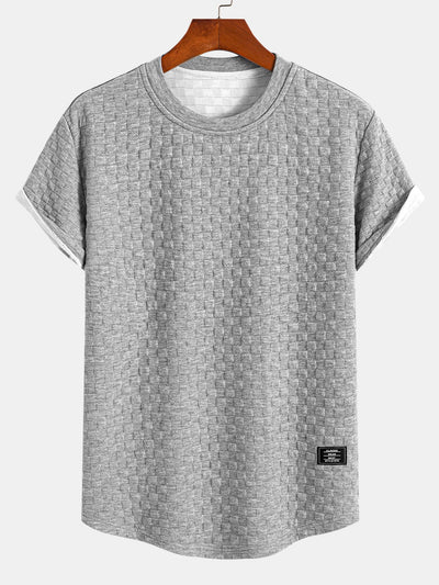 Bradley® | Checkerboard Jacquard Arc Hem T-Shirt