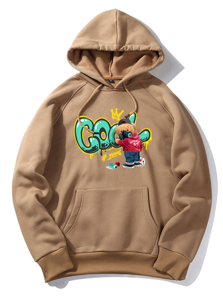 Frank | Graffiti Bear Print Hoodie