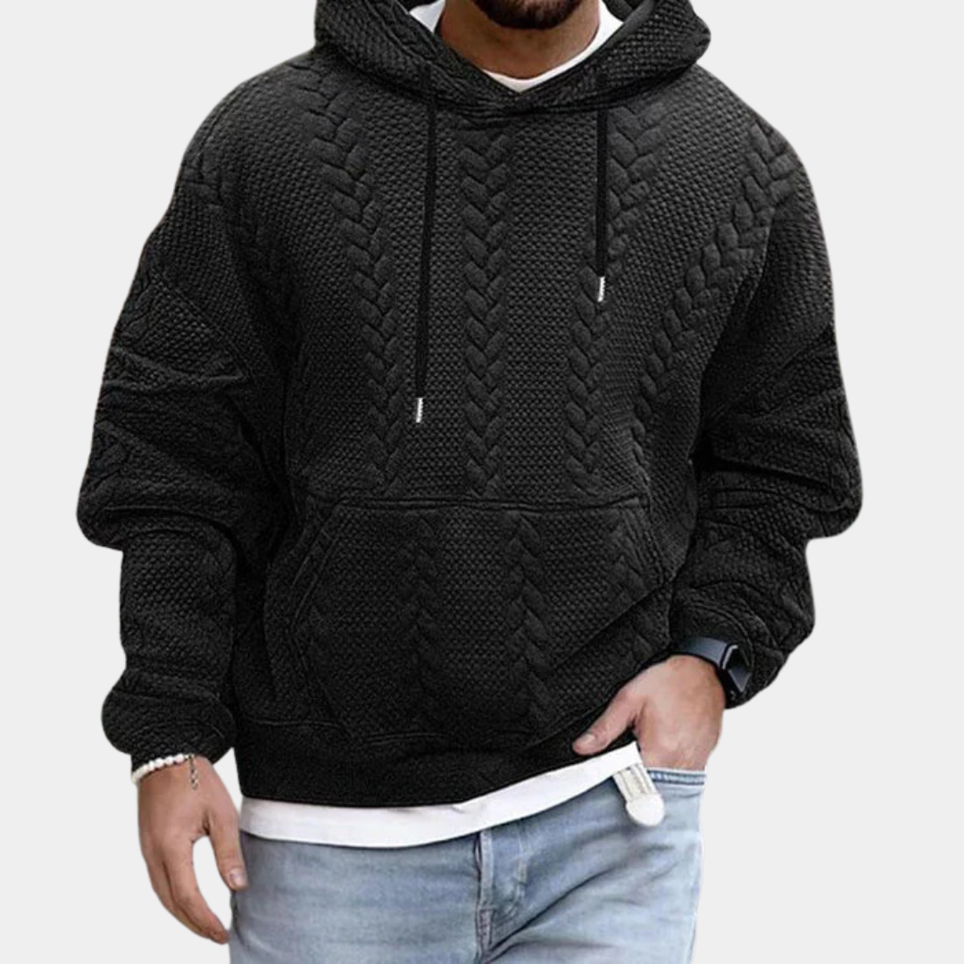 Darius | Men's structured cable-knit hoodie