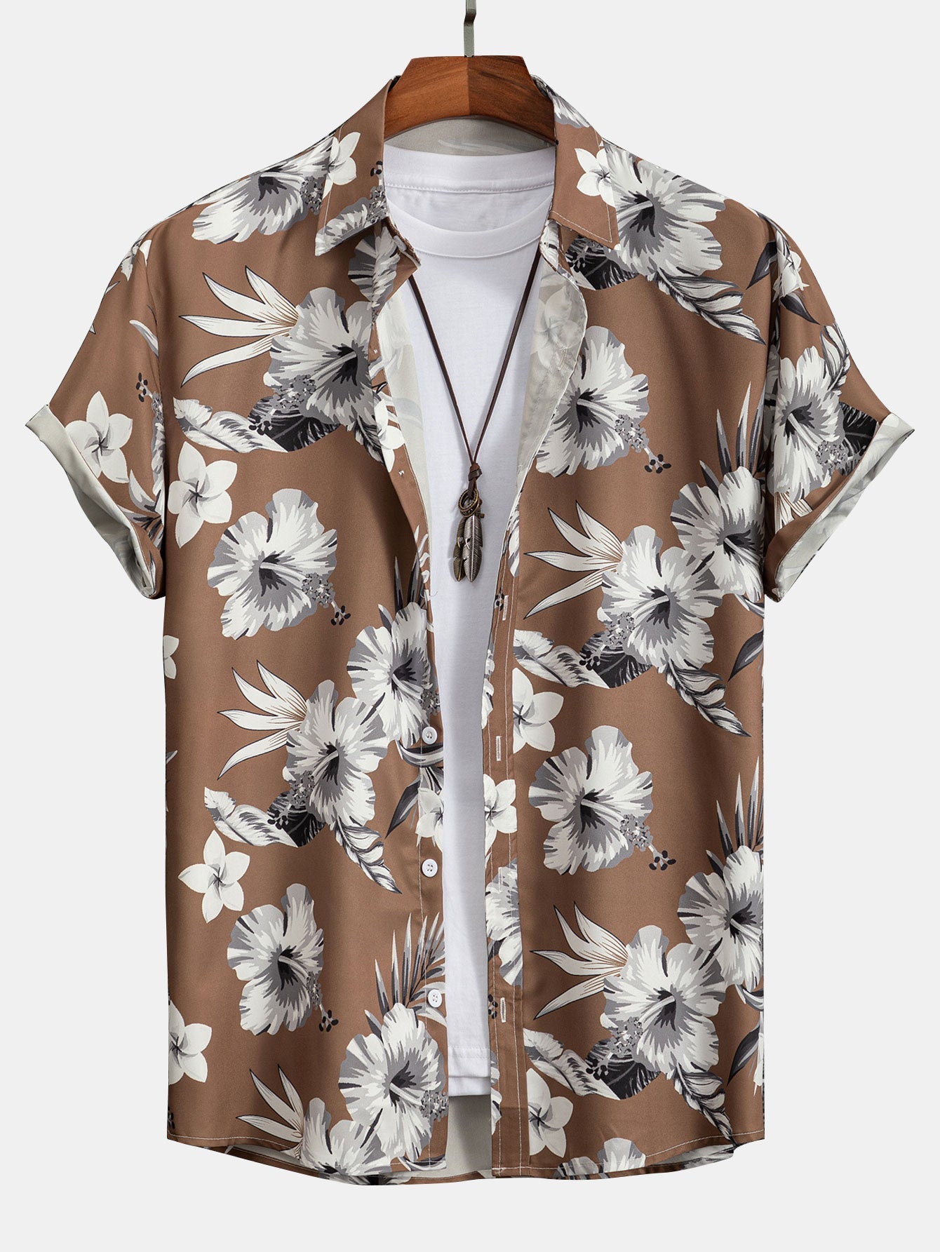 Don® | Tropical Floral Print Button Up Shirt