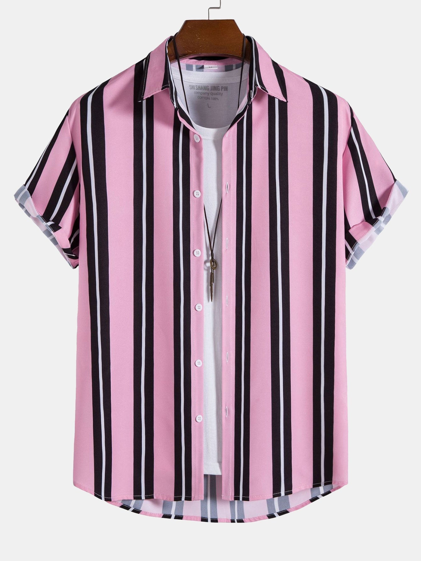 Anund® | Striped Print Button Up Shirt