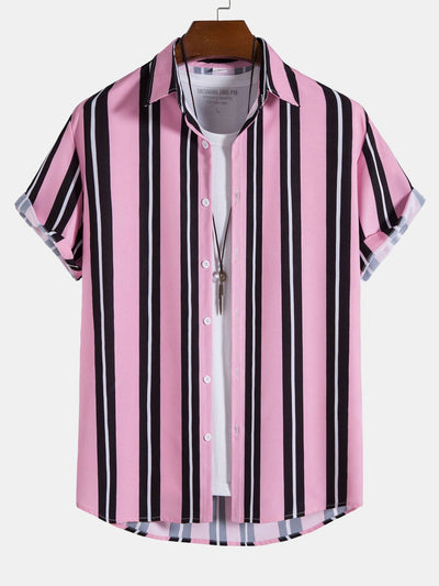 Anund® | Striped Print Button Up Shirt