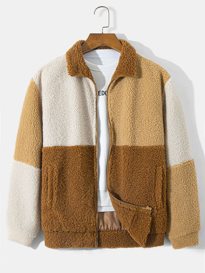 Juan | Color Block Teddy Fleece Coat