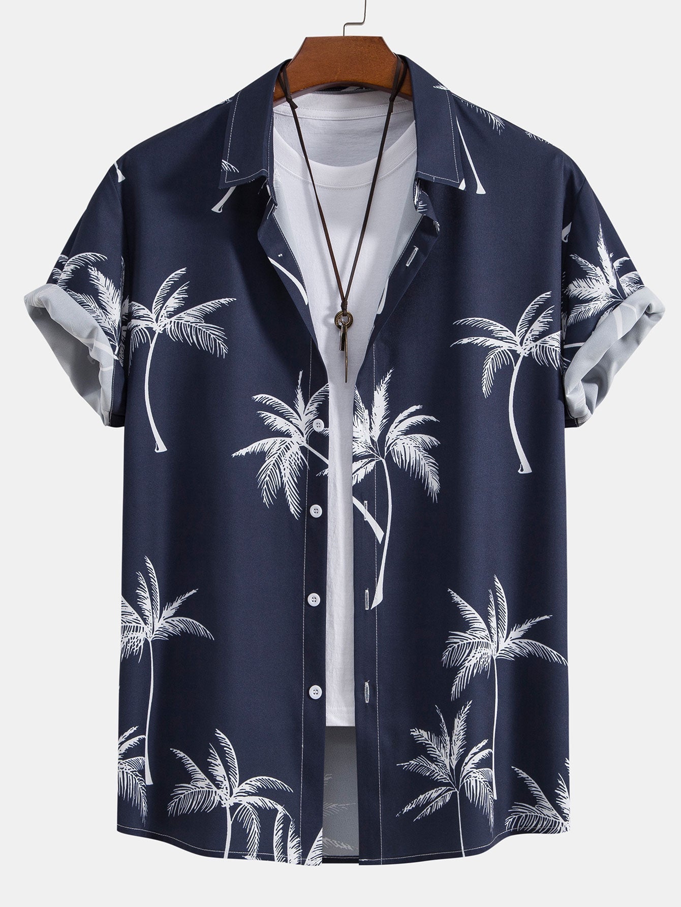 Yosafat® | Palm Tree Print Button Up Shirt