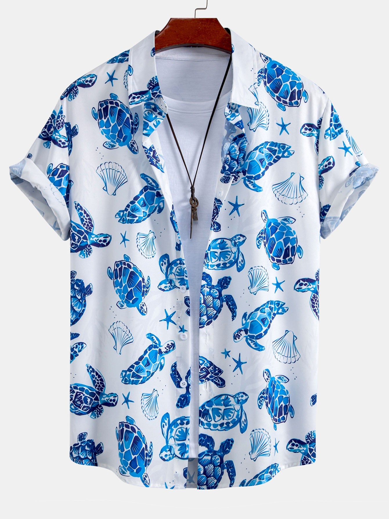 Tom® | Turtle Print Button Up Shirt