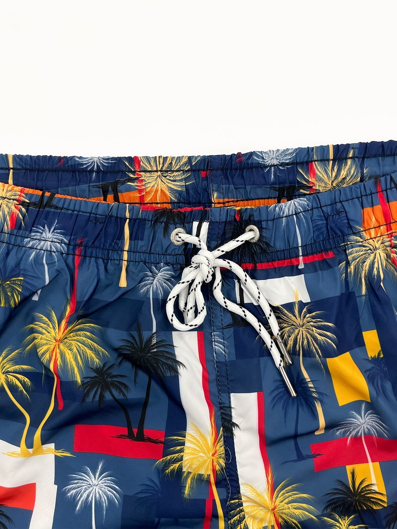 Bráulio® | Palm Tree Color Block Print Swim Shorts