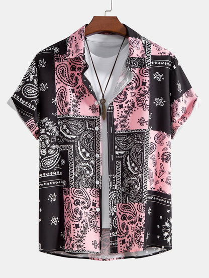 Benicio® | Paisley Print Button Up Shirt Random Pattern Design