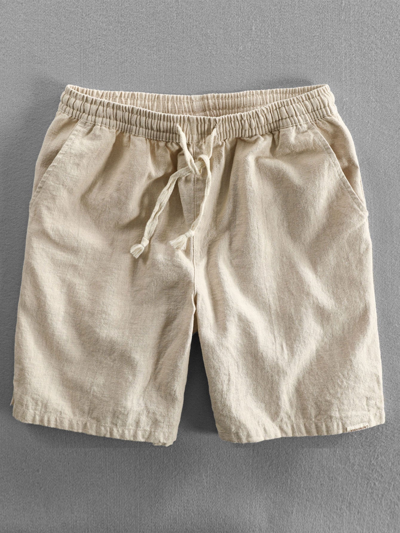 Barbe® | Linen Cotton Blend Drawstring Shorts