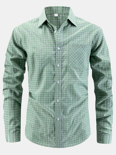 Lamberto® | Long Sleeve Plaid Button Up Shirt