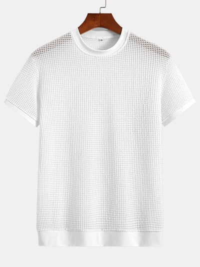 Mauricio® | Short Sleeve Waffle Ribbed Hem T-Shirt