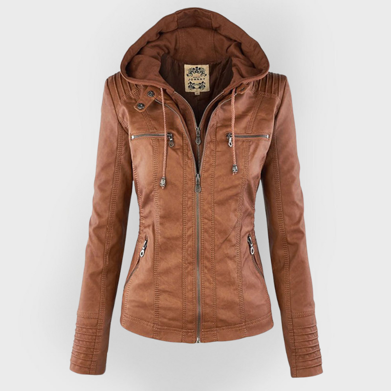 Scout | Modern leather hooded jacket