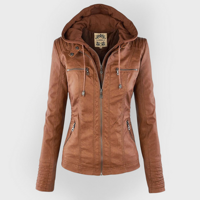 Scout | Modern leather hooded jacket