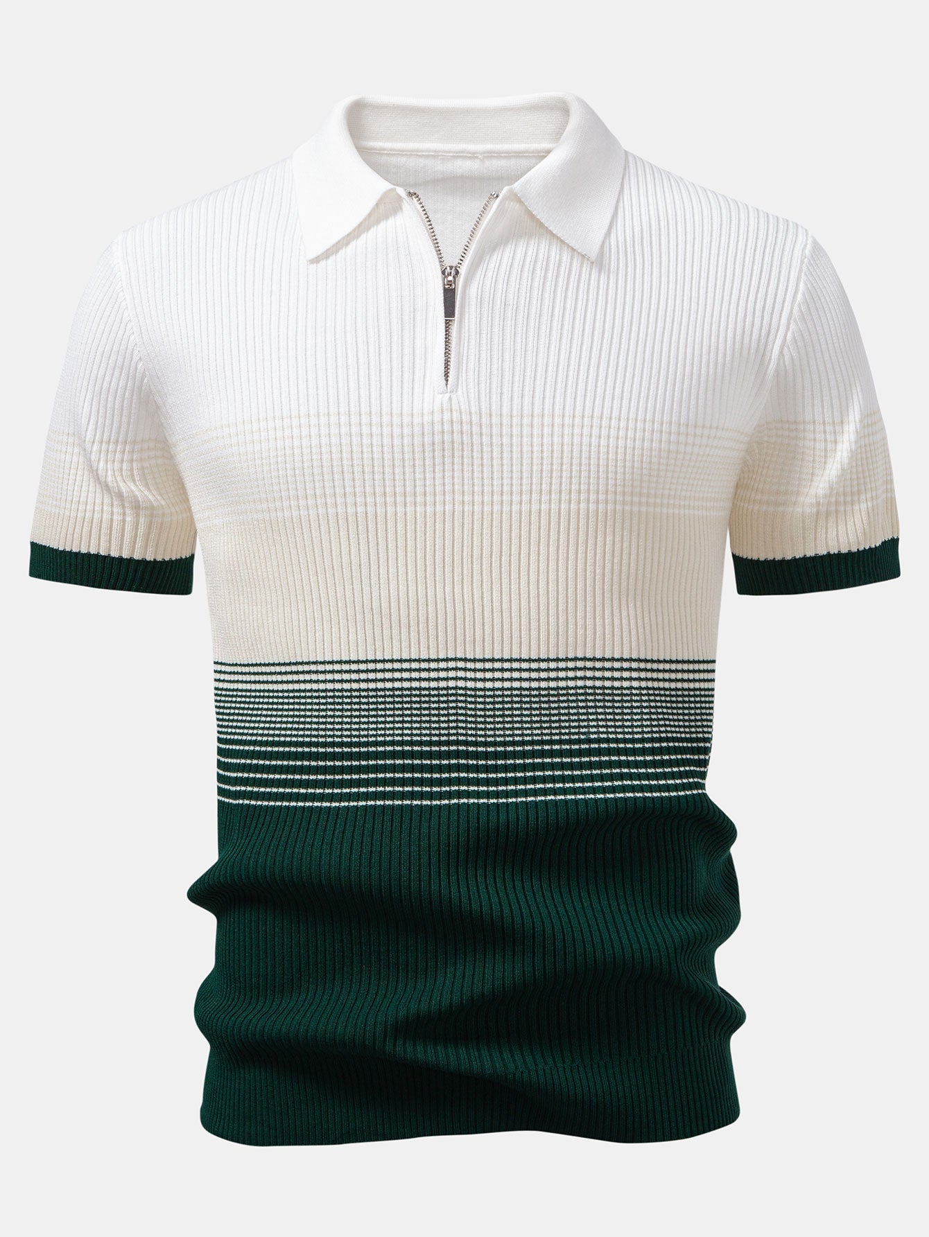 Samuel | Striped Gradient Knitted Polo Shirt
