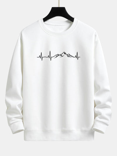 Jarek® | Heartbeat Mountain Print Relax Fit Sweatshirt