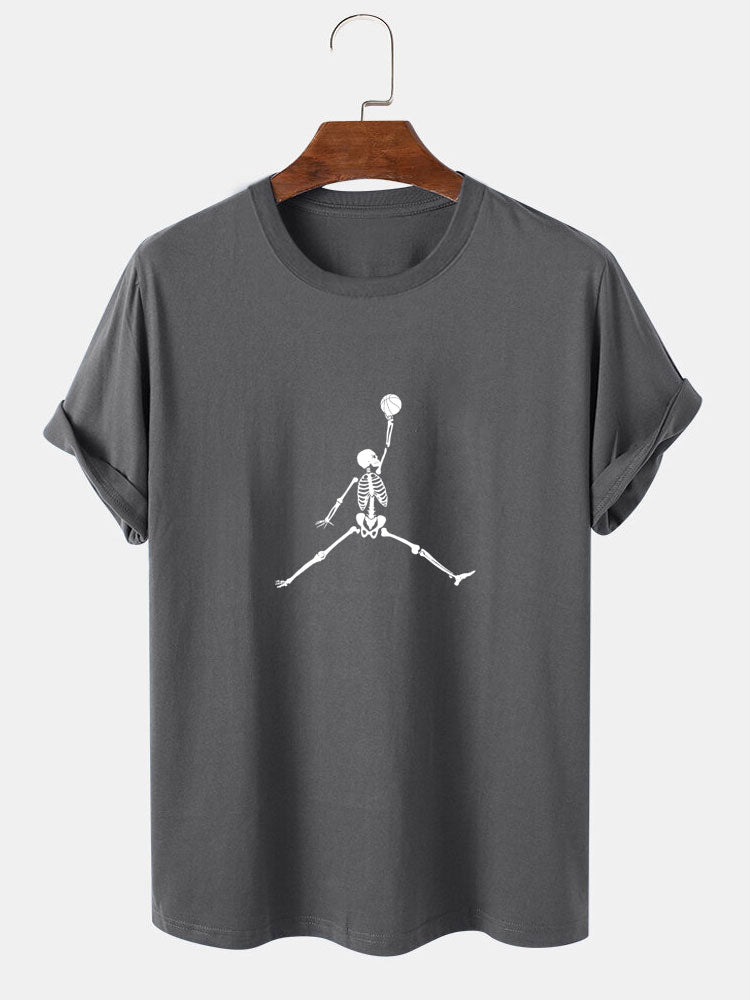 Silvio® | Basketball Skeleton Print T-Shirt