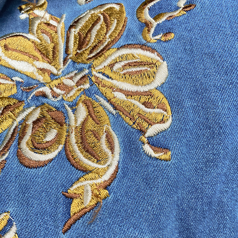 Men's Smmer Fashion Casal Classic Western Style Tencel DeniEmbroidered Jmpsit