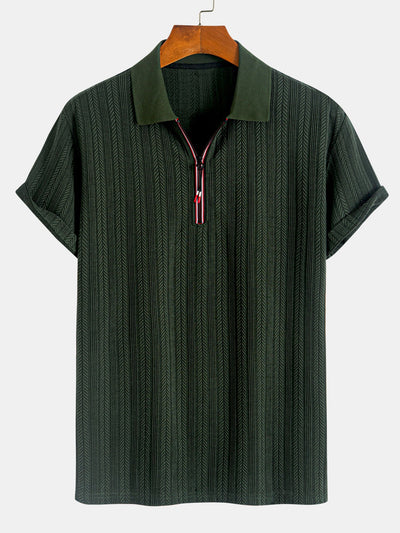Devon® | Textured Zipper Polo
