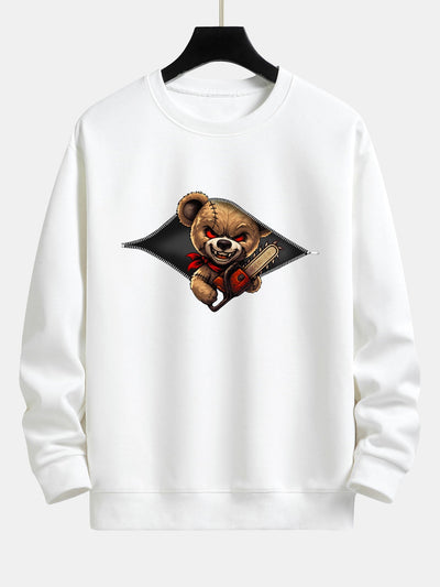 Jael® | Halloween Zipper Evil Bear Print Relax Fit Sweatshirt