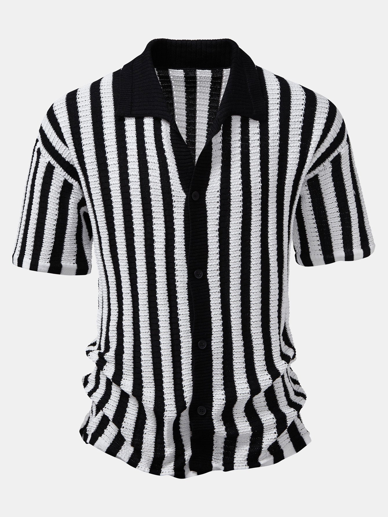 hola STRIPED SHIRT WITH DROP SHOULDERS