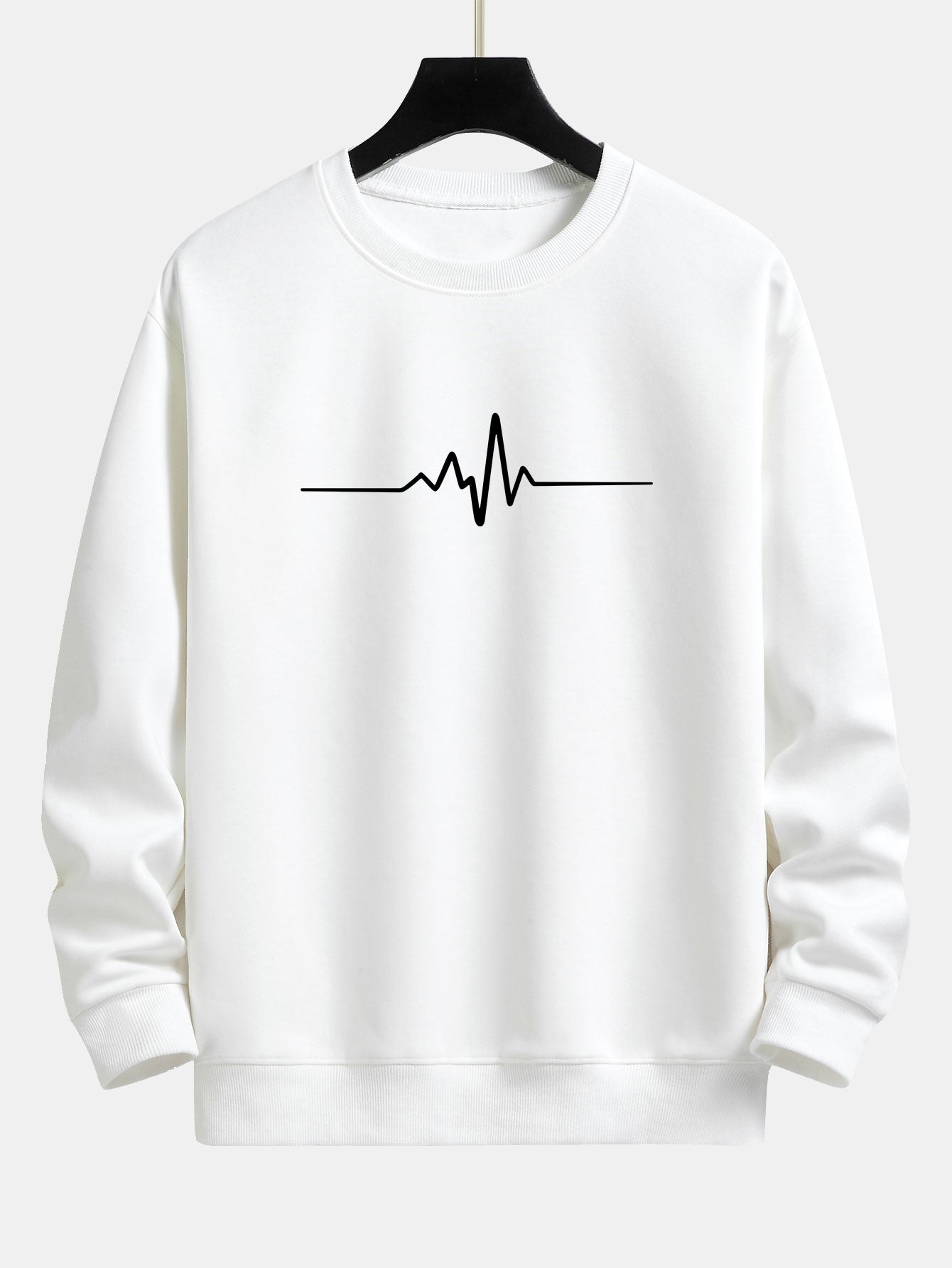 Jasiel® | Heartbeat Print Relax Fit Sweatshirt