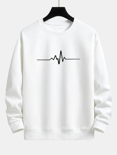 Jasiel® | Heartbeat Print Relax Fit Sweatshirt