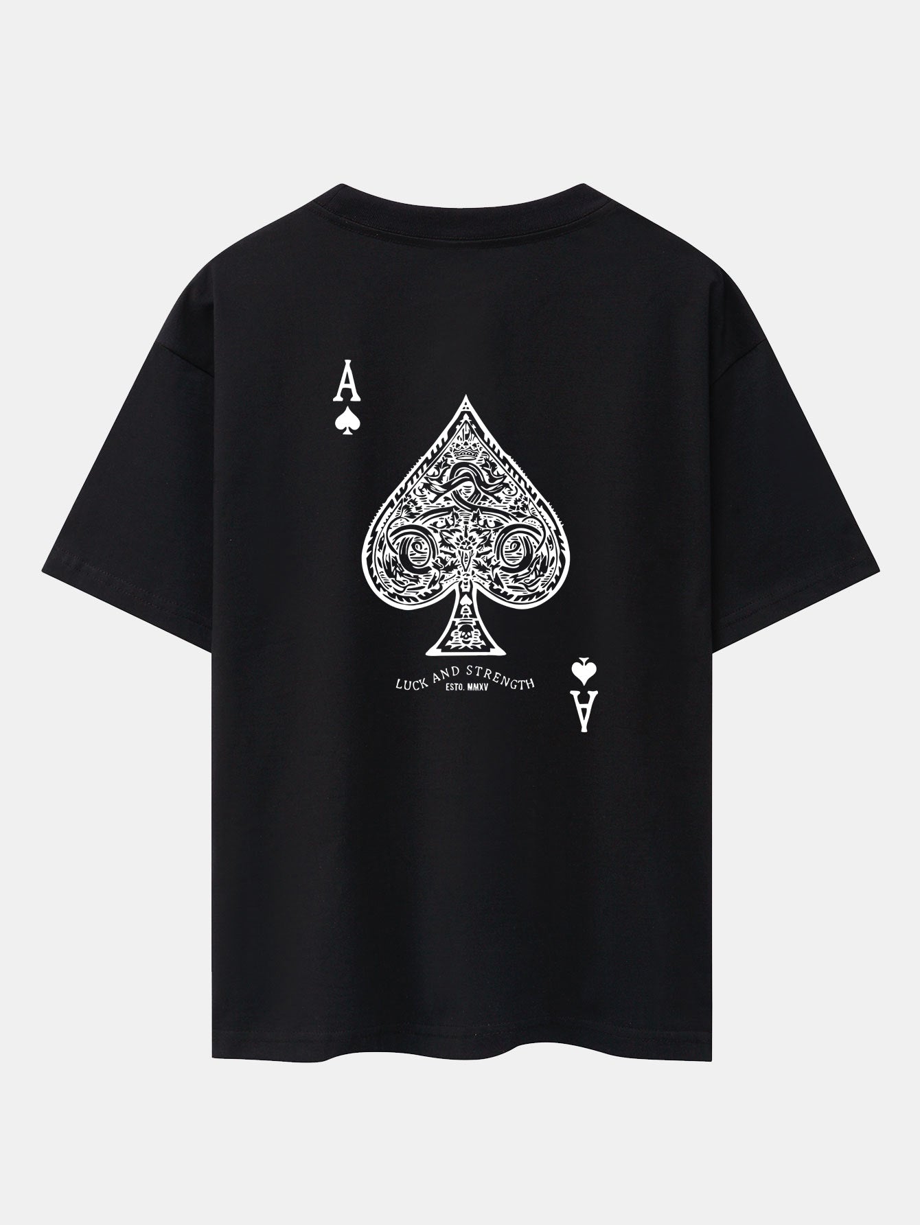 Ahab® | Ace Of Spades Print Drop Shoulder Oversize T-Shirt