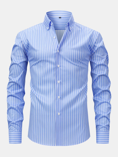hola STRIPED LONG SLEEVE BUTTON-DOWN SHIRT