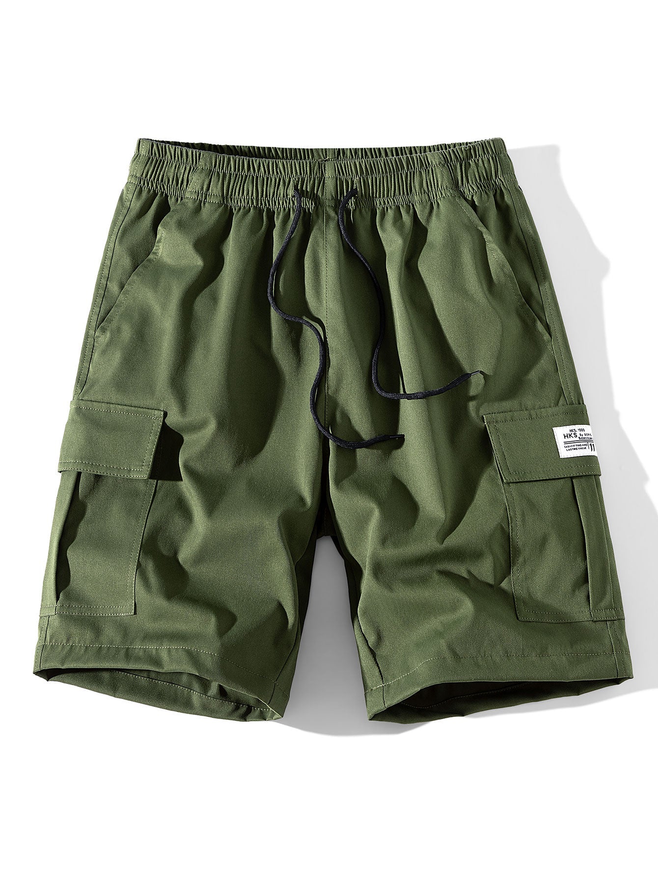 Adolfito® | 3 Pieces Solid Color Cargo Drawstring Shorts